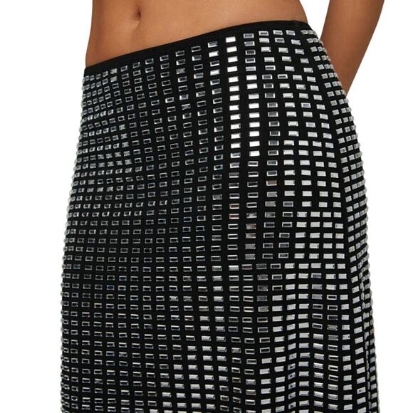 WeWoreWhat Geo Crystal Midi Skirt in Black – NWT Size XS - Picture 4 of 10